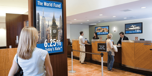 bank digital signage solutions for financial institutions